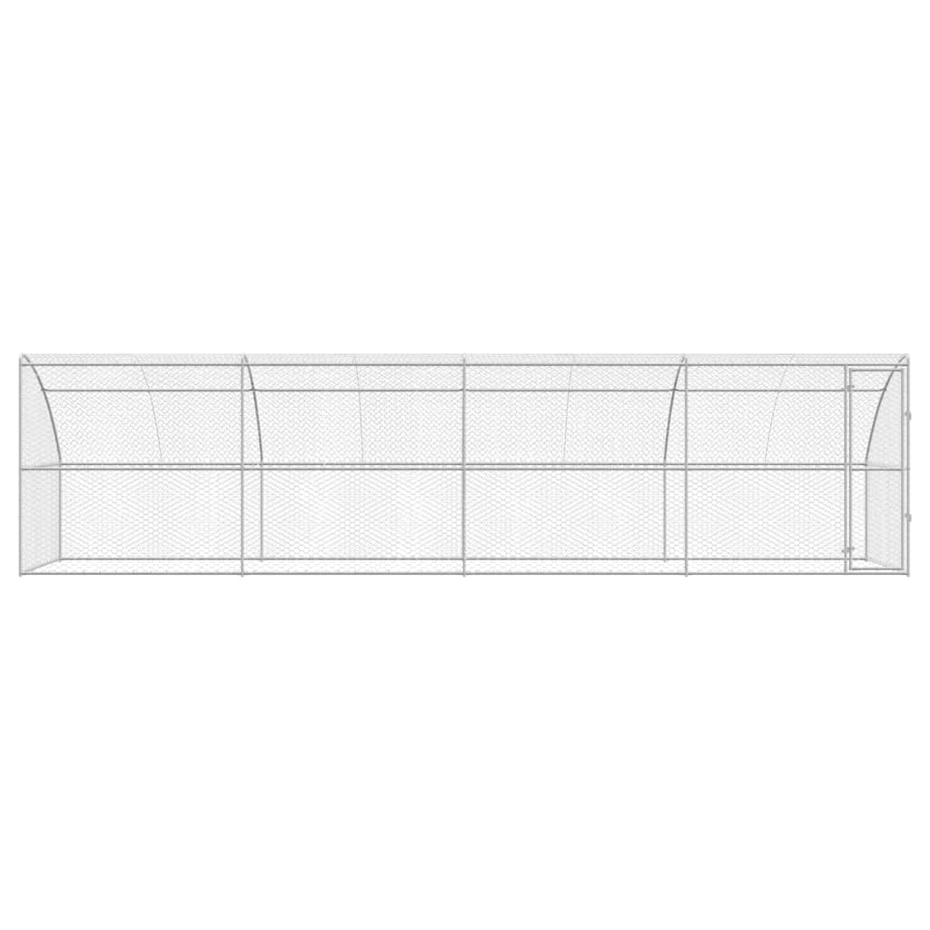 vidaXL Κλουβί Σκύλου με αποθήκευση 4 pcs Ασημί 8 x 2 x 2 m Ατσάλι