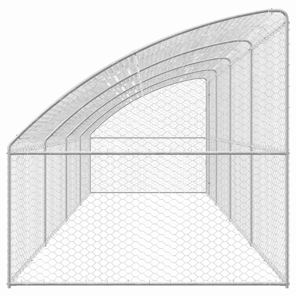 vidaXL Κλουβί Σκύλου με αποθήκευση 4 pcs Ασημί 8 x 2 x 2 m Ατσάλι