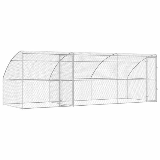 vidaXL Κλουβί Σκύλου με αποθήκευση 3 pcs Ασημί 6 x 2 x 2 m Ατσάλι