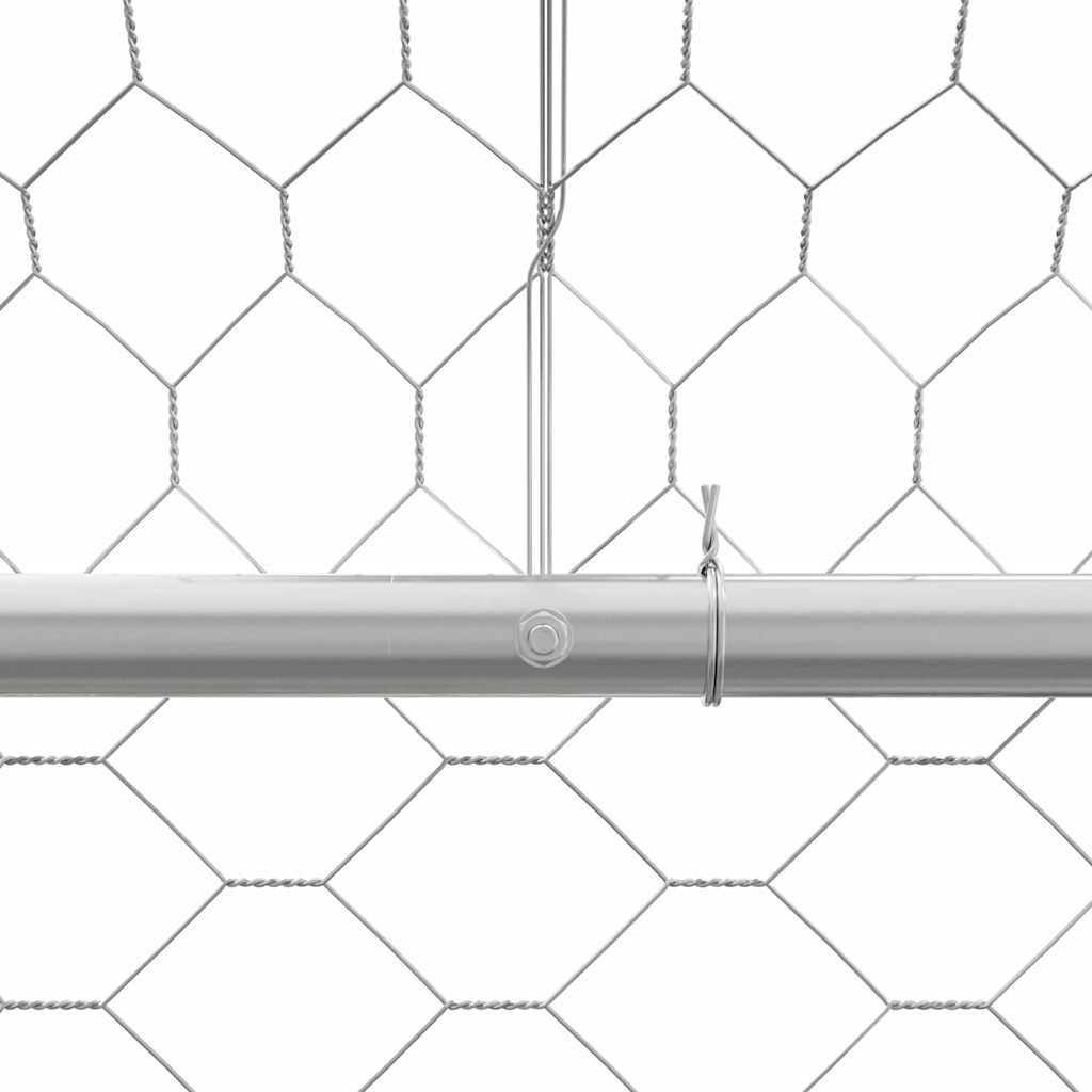 vidaXL Κλουβί Σκύλου με αποθήκευση 4 pcs Ασημί 8 x 2 x 2 m Ατσάλι