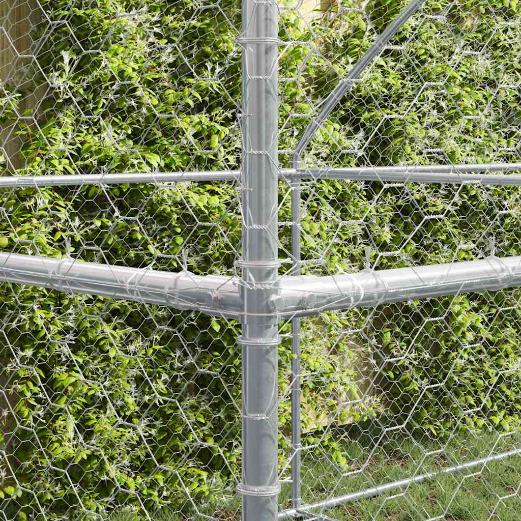 vidaXL Κλουβί Σκύλου με αποθήκευση 4 pcs Ασημί 8 x 2 x 2 m Ατσάλι