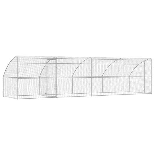 vidaXL Κλουβί Σκύλου με αποθήκευση 4 pcs Ασημί 8 x 2 x 2 m Ατσάλι