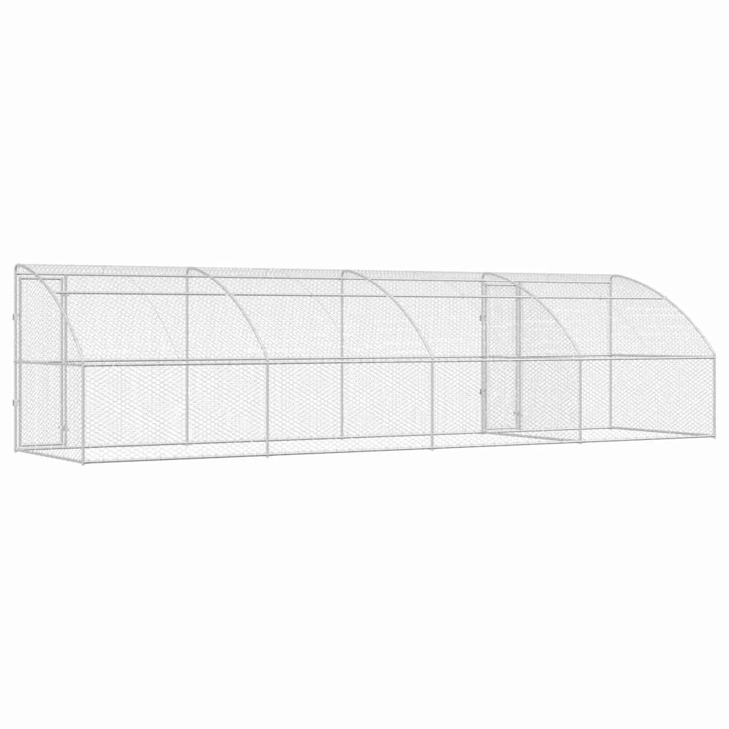 vidaXL Κλουβί Σκύλου με αποθήκευση 4 pcs Ασημί 8 x 2 x 2 m Ατσάλι