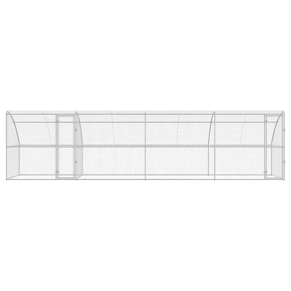 vidaXL Κλουβί Σκύλου με αποθήκευση 4 pcs Ασημί 8 x 2 x 2 m Ατσάλι