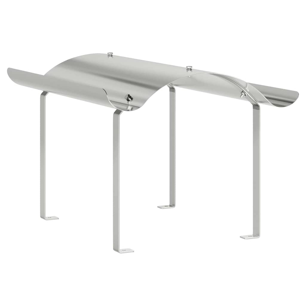 vidaXL Καπέλο τζακιού Ασημί 59.5 x 50 x 36.5 cm Ανοξείδωτο ατσάλι