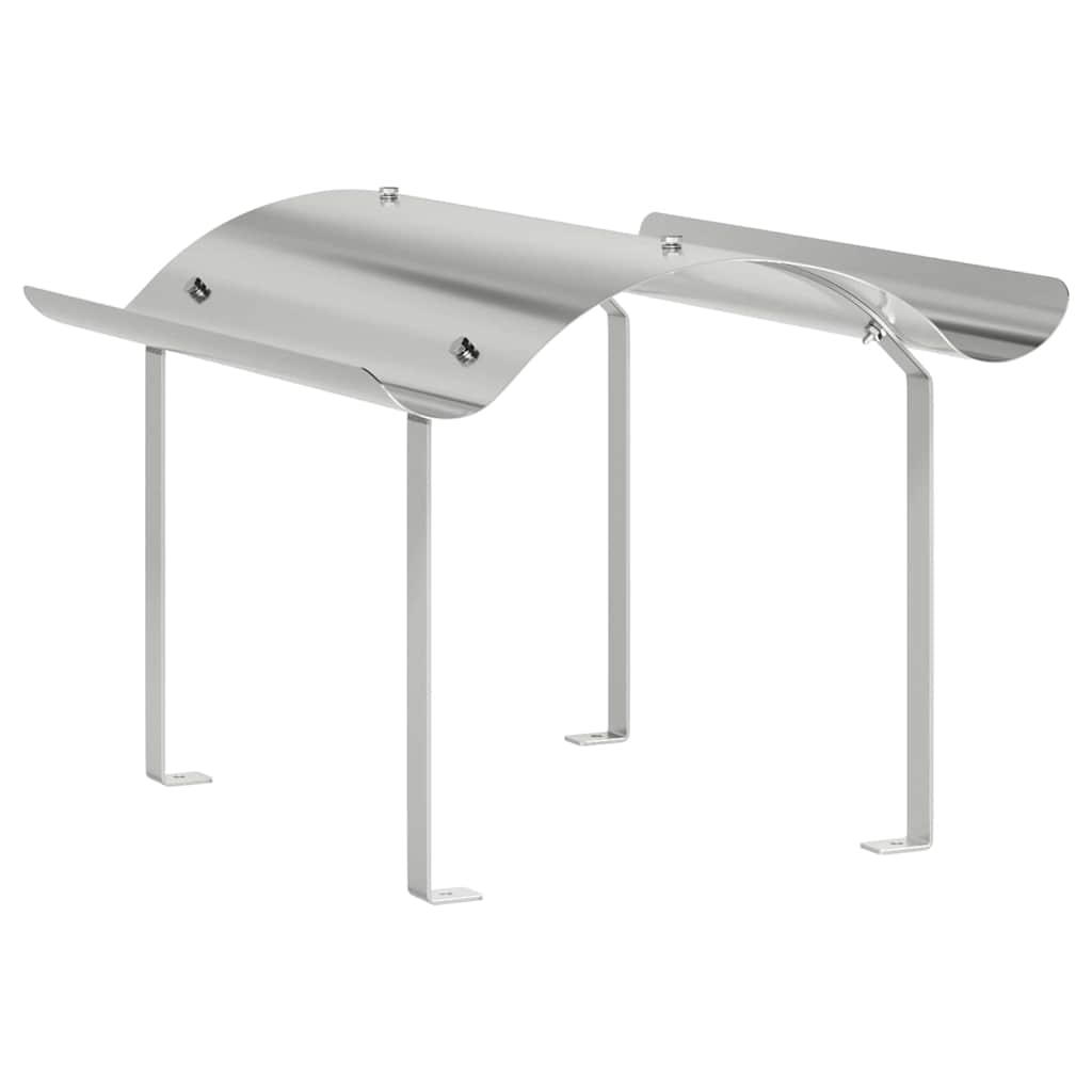 vidaXL Καπέλο τζακιού Ασημί 59.5 x 50 x 36.5 cm Ανοξείδωτο ατσάλι