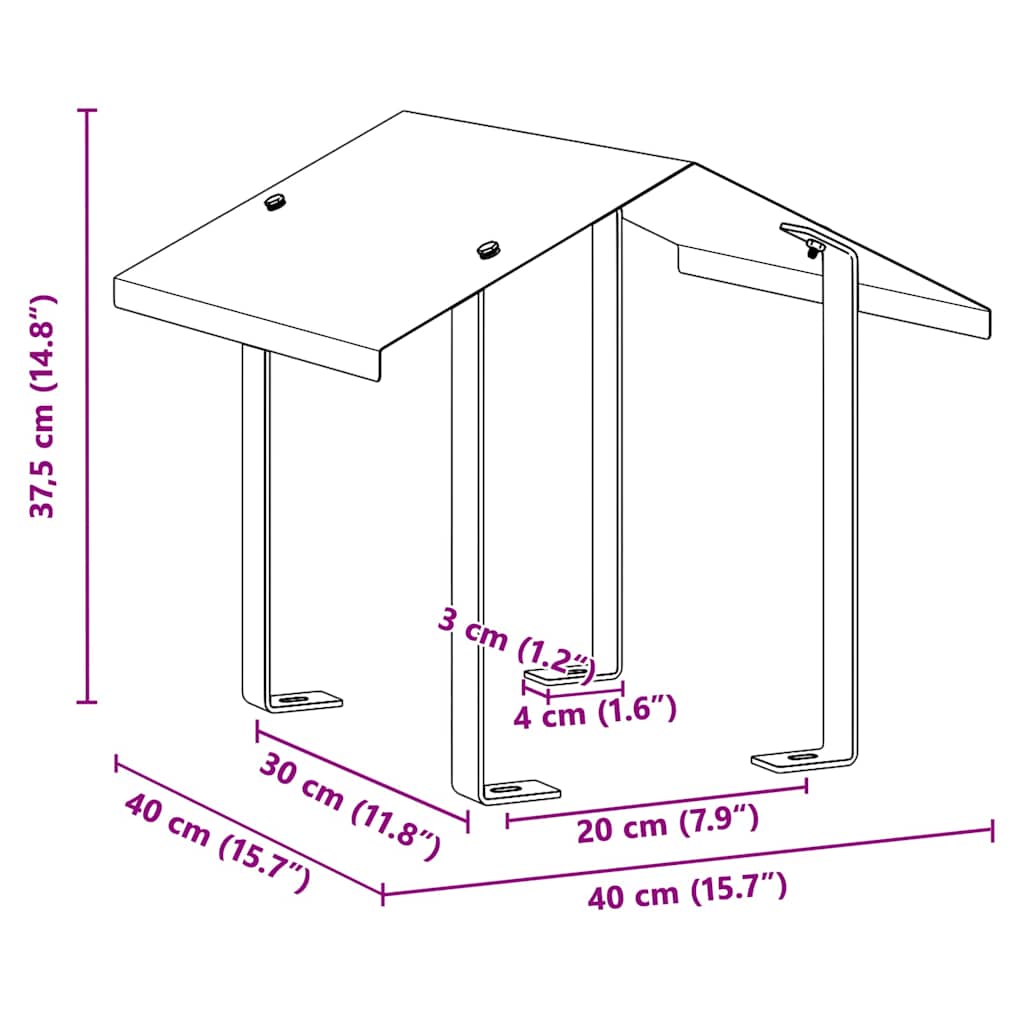 vidaXL Καπνοδόχος Ασημί 40 x 40 x 37.5 εκ Ανοξείδωτο ατσάλι