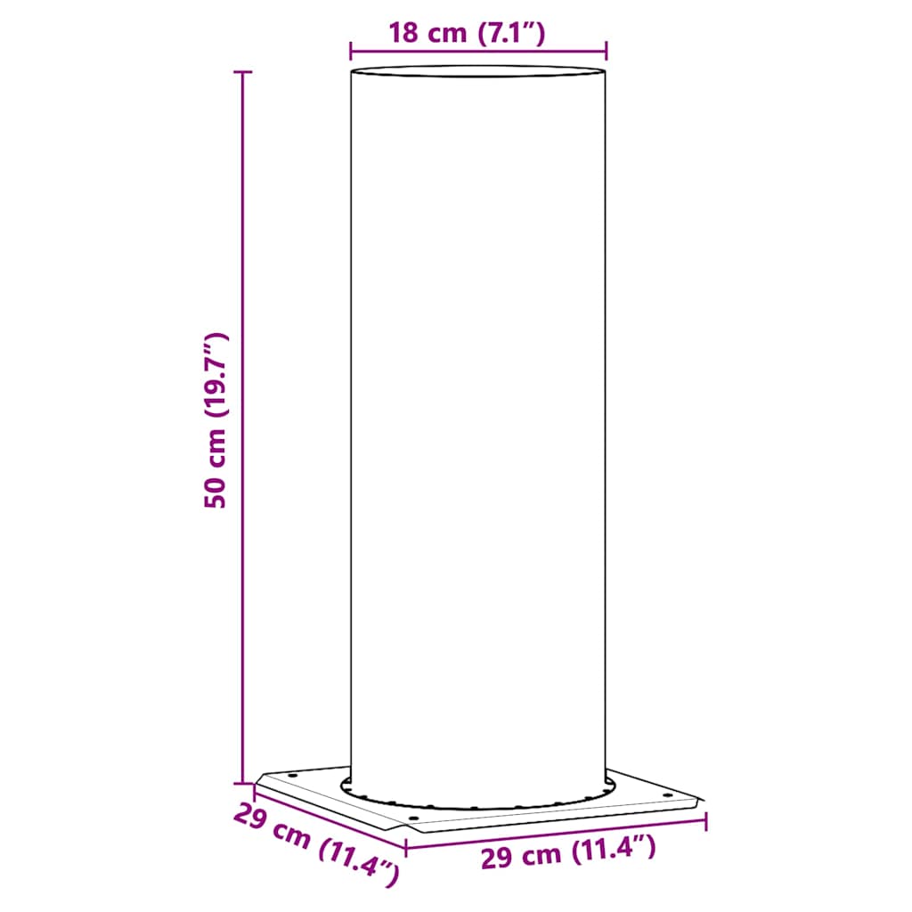 vidaXL Επέκταση Κεφαλής Καμινάδας Ασημί 29 x 29 x 50 εκ.