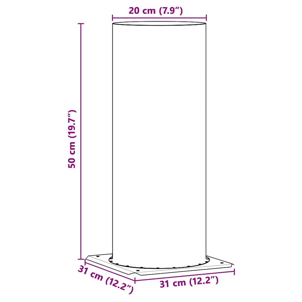 vidaXL Επέκταση Κεφαλής Καμινάδας Ασημί 31 x 31 x 50 εκ.