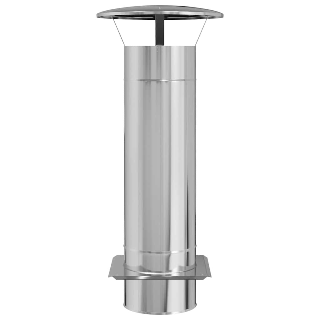 vidaXL Επέκταση Καμινάδας Ασημί 35 x 35 x 82 εκ. Ανοξείδωτο ατσάλι