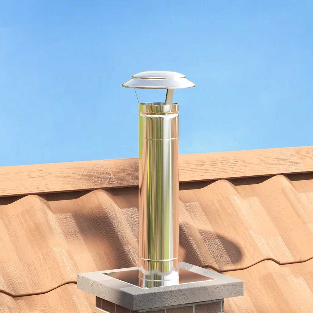 vidaXL Κάλυμμα Βροχής Καμινάδας Ασημί 20 x 20 x 18 εκ.