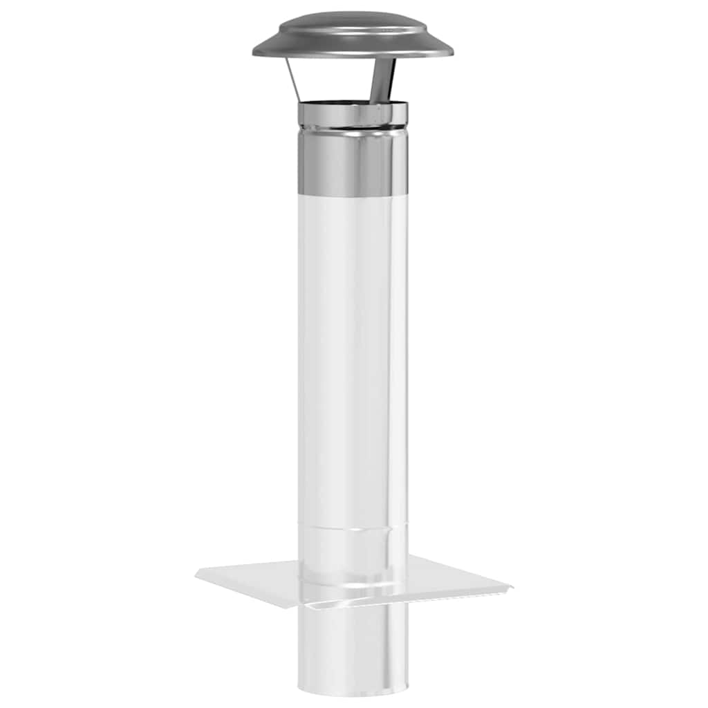 vidaXL Κάλυμμα Βροχής Καμινάδας Ασημί 20 x 20 x 18 εκ.