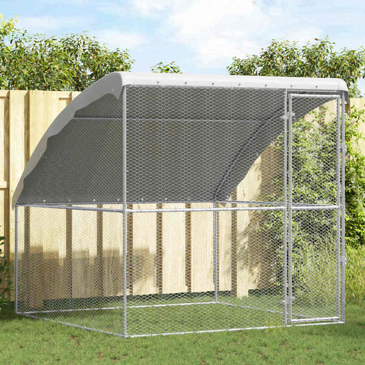 vidaXL Κλουβί για κότες Ασημί 2 x 2 x 2 m Γαλβανισμένος Χάλυβας