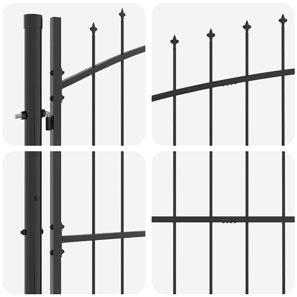 vidaXL Διπλή Πύλη με κλειδαριά Γκρι 299,5 x 174,5 εκ. Ατσάλι