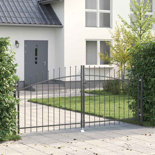 vidaXL Διπλή Πύλη με κλειδαριά Woerden Γκρι 299,5 x 174,5 εκ. Ατσάλι