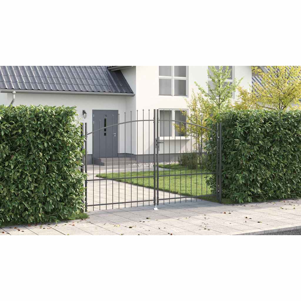 vidaXL Διπλή Πύλη με κλειδαριά Woerden Γκρι 299,5 x 224,5 εκ. Ατσάλι