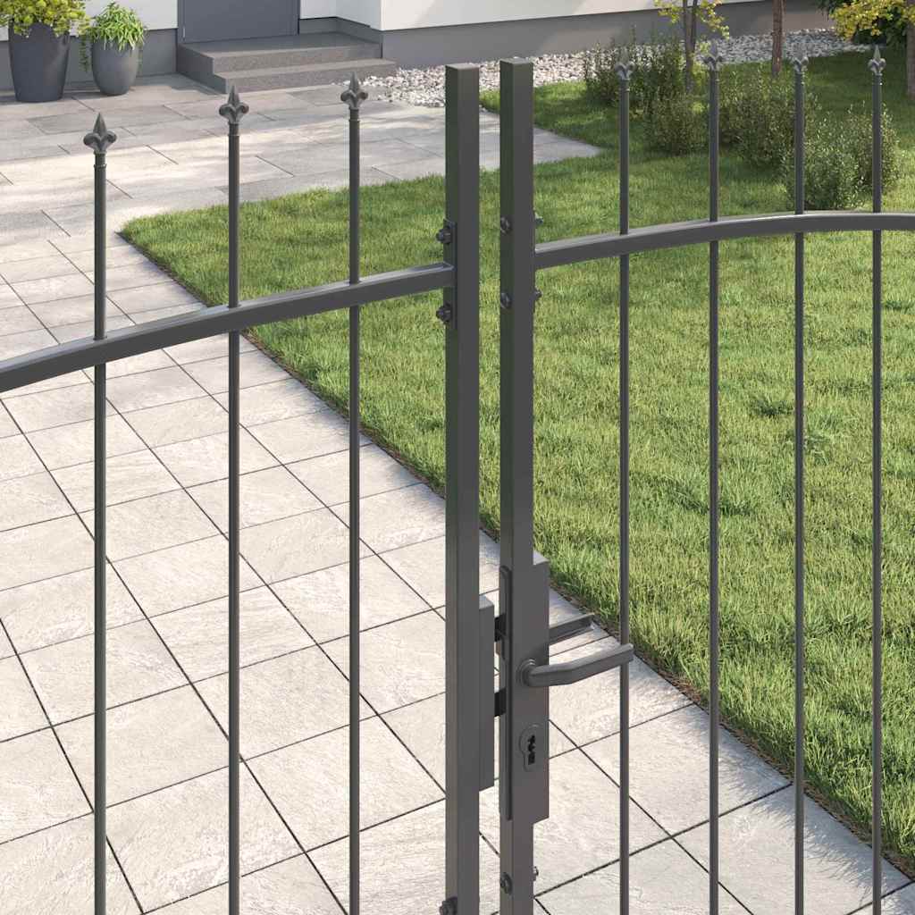 vidaXL Διπλή Πύλη με κλειδαριά Woerden Γκρι 299,5 x 224,5 εκ. Ατσάλι