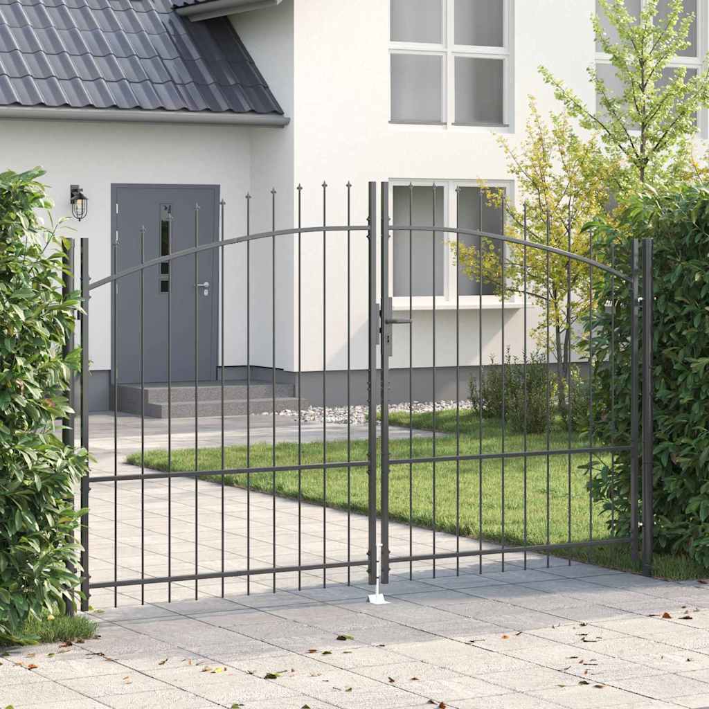 vidaXL Διπλή Πύλη με κλειδαριά Woerden Γκρι 299,5 x 224,5 εκ. Ατσάλι