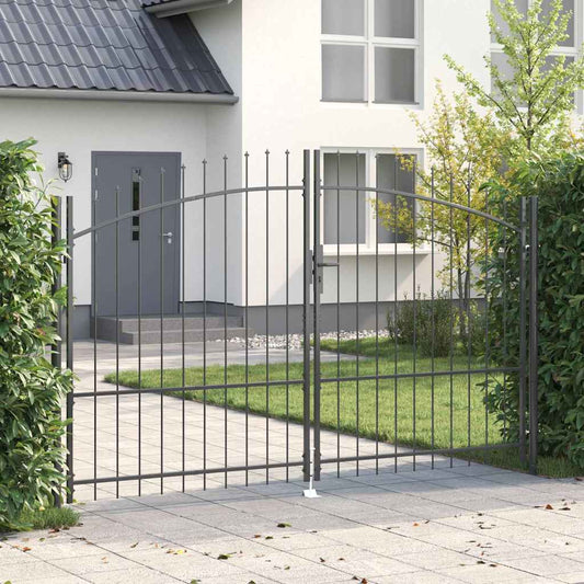 vidaXL Διπλή Πύλη με κλειδαριά Woerden Γκρι 299,5 x 224,5 εκ. Ατσάλι