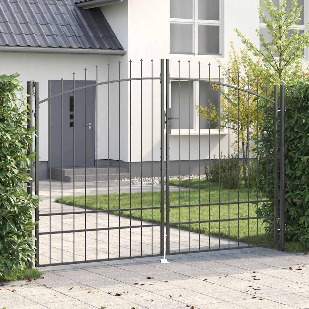 vidaXL Διπλή Πύλη με κλειδαριά Woerden Γκρι 299,5 x 249,5 εκ. Ατσάλι