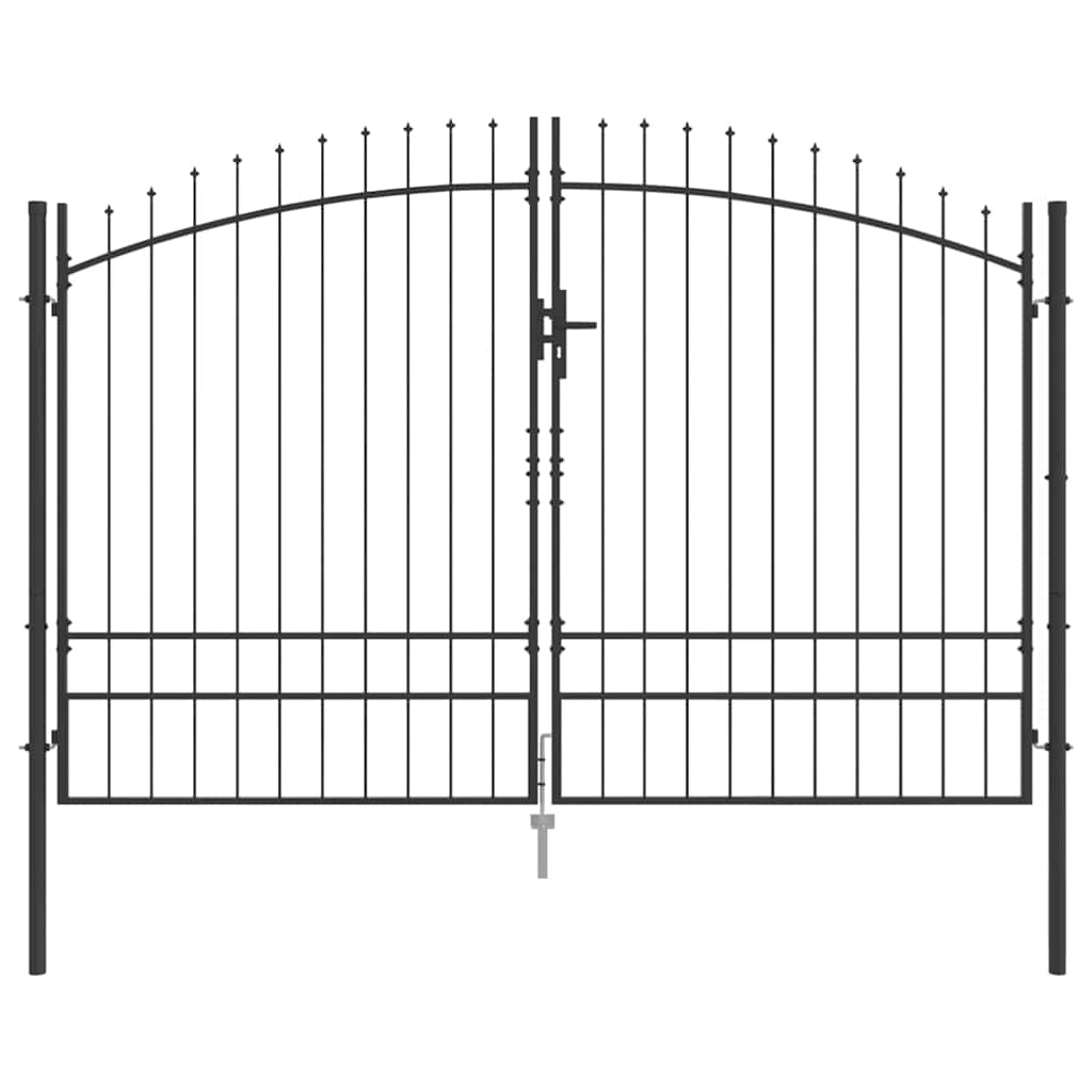 vidaXL Διπλή Πύλη με κλειδαριά Woerden Γκρι 299,5 x 249,5 εκ. Ατσάλι