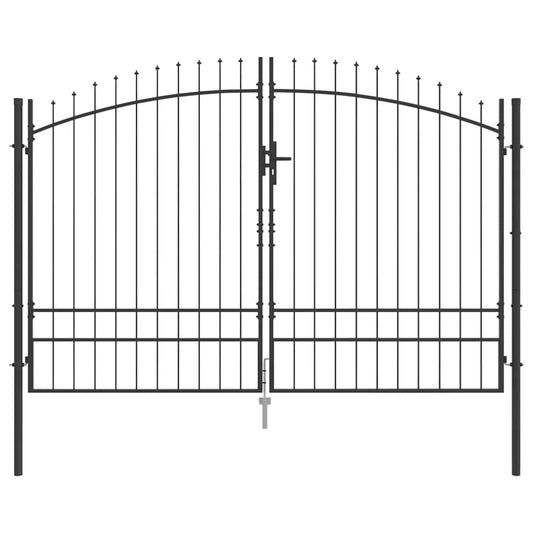 vidaXL Διπλή Πύλη WOERDEN 299,5 x 249,5 εκ. Ατσάλι Γκρι Κλειδώσιμο