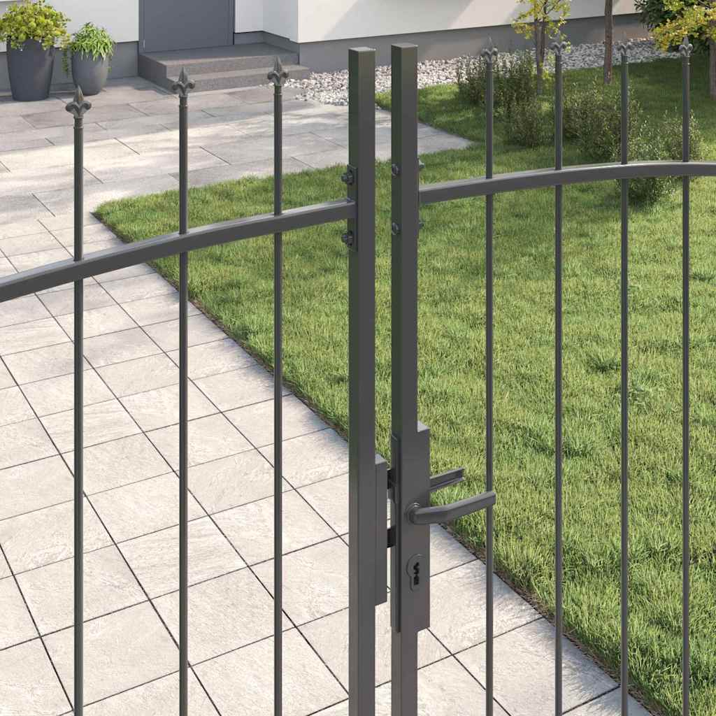 vidaXL Διπλή Πύλη με κλειδαριά Woerden Γκρι 400 x 249,5 εκ. Ατσάλι