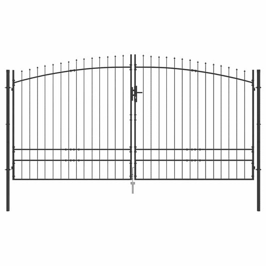 vidaXL Διπλή Πύλη με κλειδαριά Woerden Γκρι 400 x 249,5 εκ. Ατσάλι