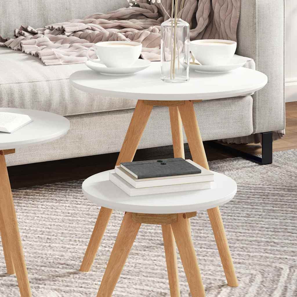 Σετ Τραπεζιών Καφέ vidaXL από Στερεό Ξύλο Καρυδιάς και Μηχανικά Ξύλα