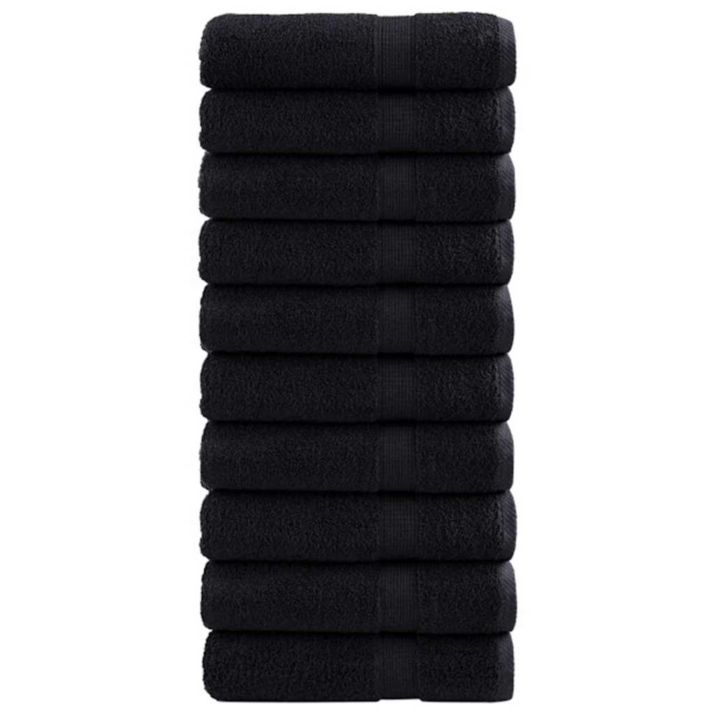 vidaXL Πετσέτα Επισκεπτών SOLUND 25 pcs Μαύρο 100 x 150 cm 550 gsm