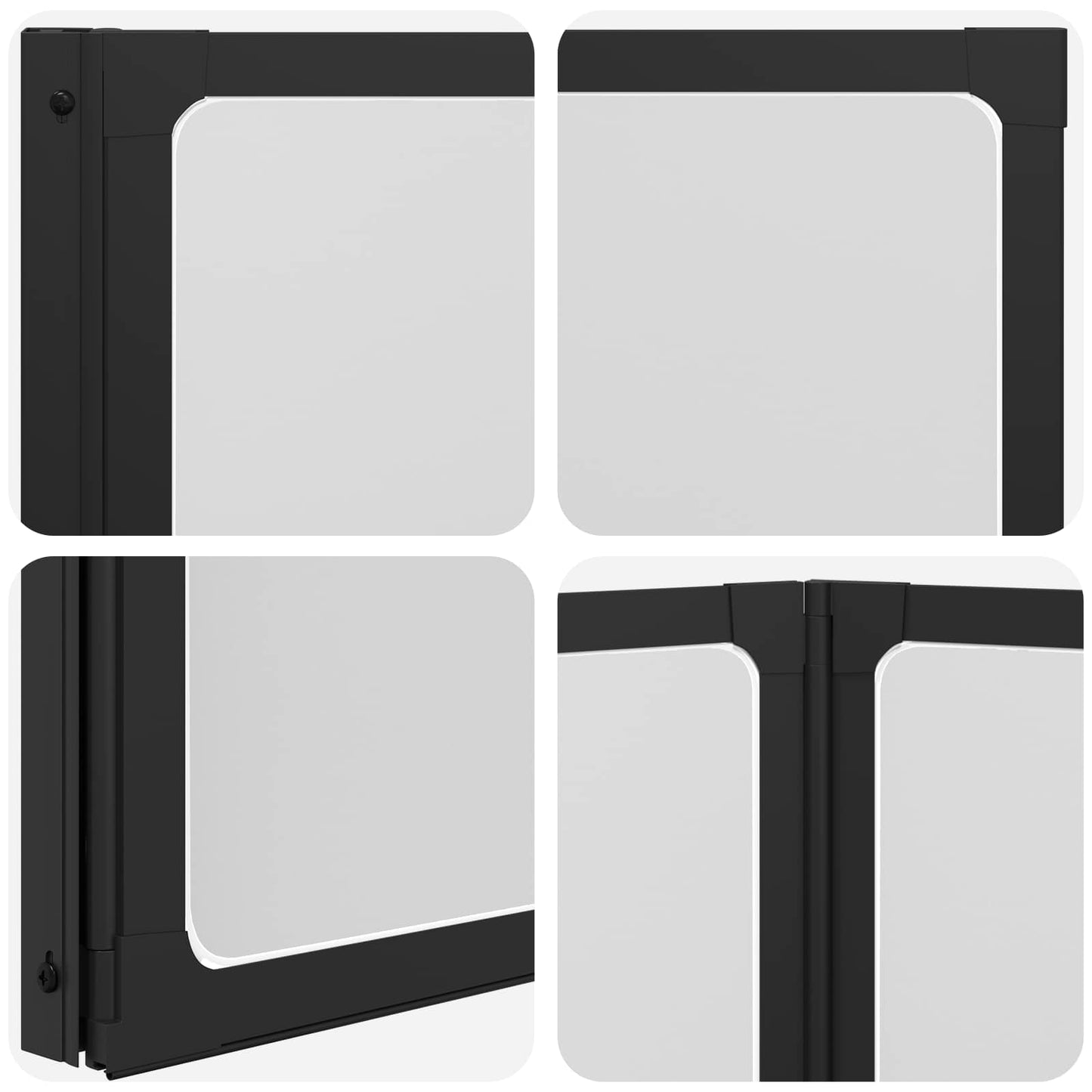 vidaXL Διαχωριστικό ντους Μαύρο 120 x 2 x 117 εκ Αλουμίνιο και PP