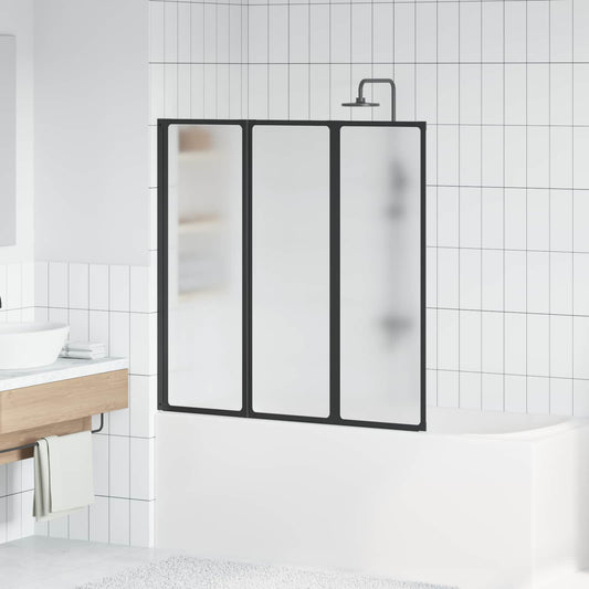 vidaXL Διαχωριστικό ντους Μαύρο 120 x 2 x 117 εκ Αλουμίνιο και PP
