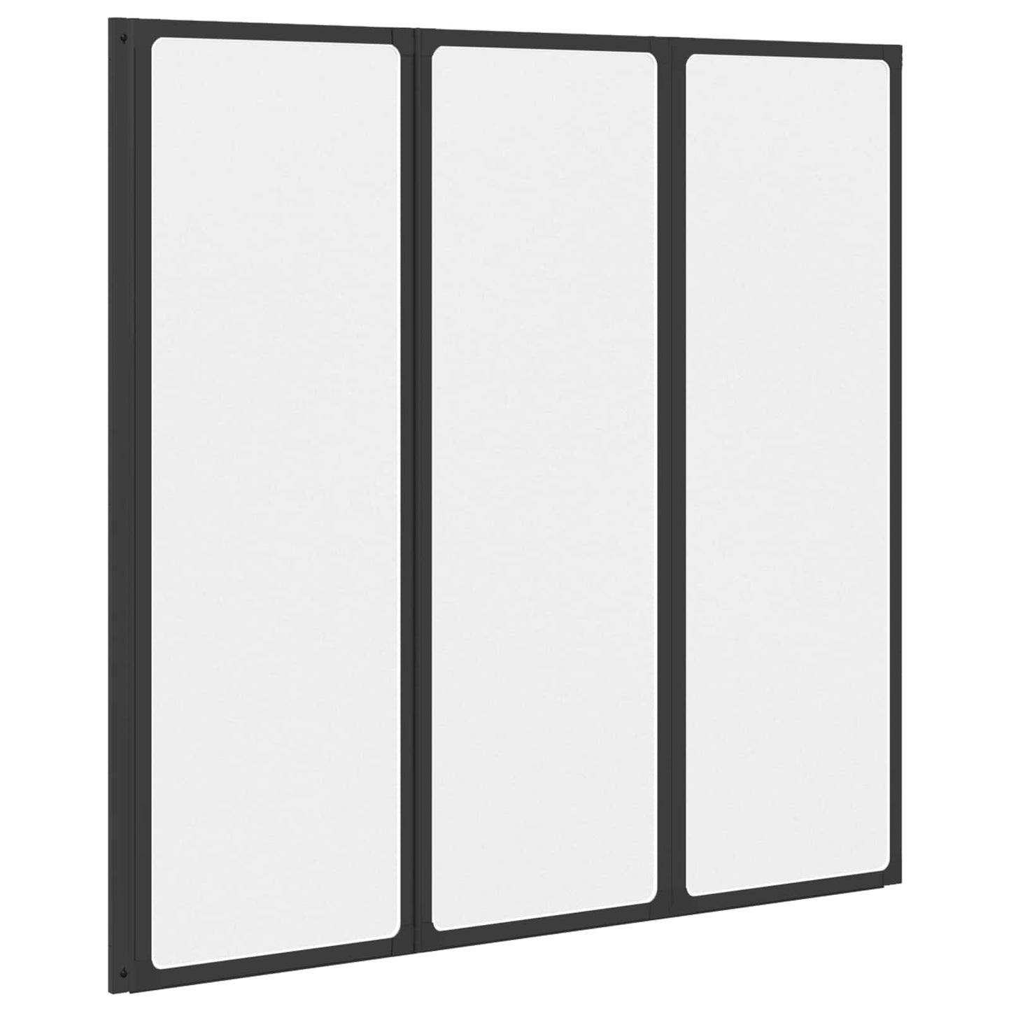 vidaXL Διαχωριστικό ντους Μαύρο 120 x 2 x 117 εκ Αλουμίνιο και PP