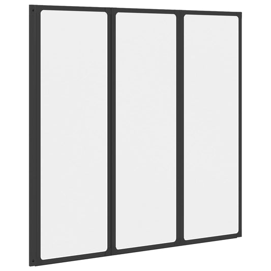 vidaXL Διαχωριστικό ντους Μαύρο 120 x 2 x 117 εκ Αλουμίνιο και PP