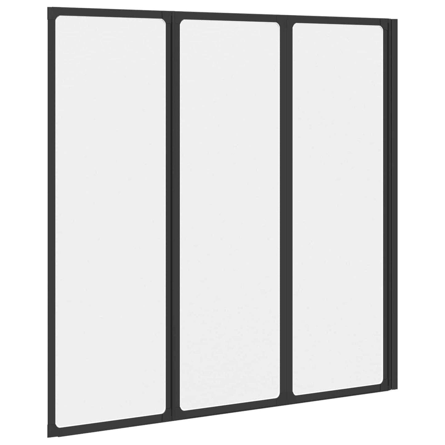 vidaXL Διαχωριστικό ντους Μαύρο 120 x 2 x 117 εκ Αλουμίνιο και PP