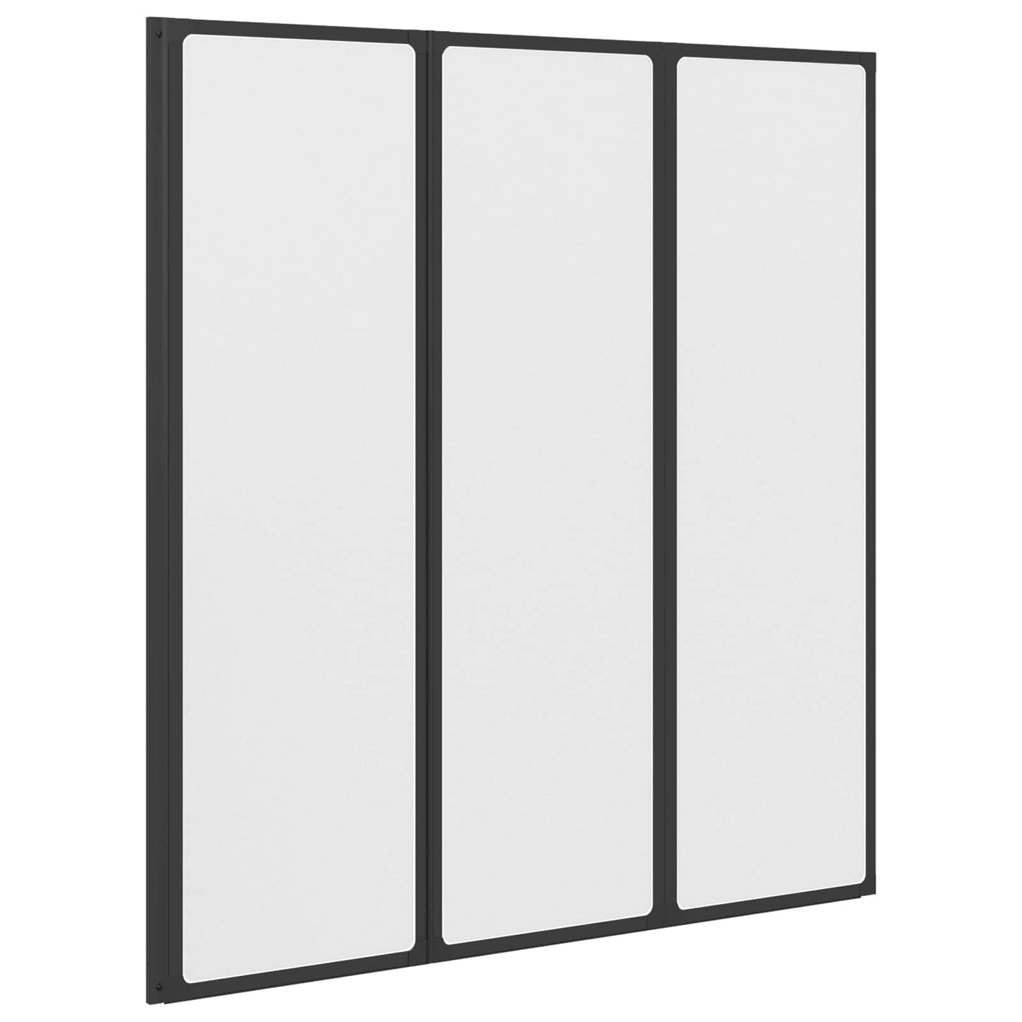 vidaXL Διαχωριστικό ντους Μαύρο 132 x 2 x 140 εκ Αλουμίνιο και PP