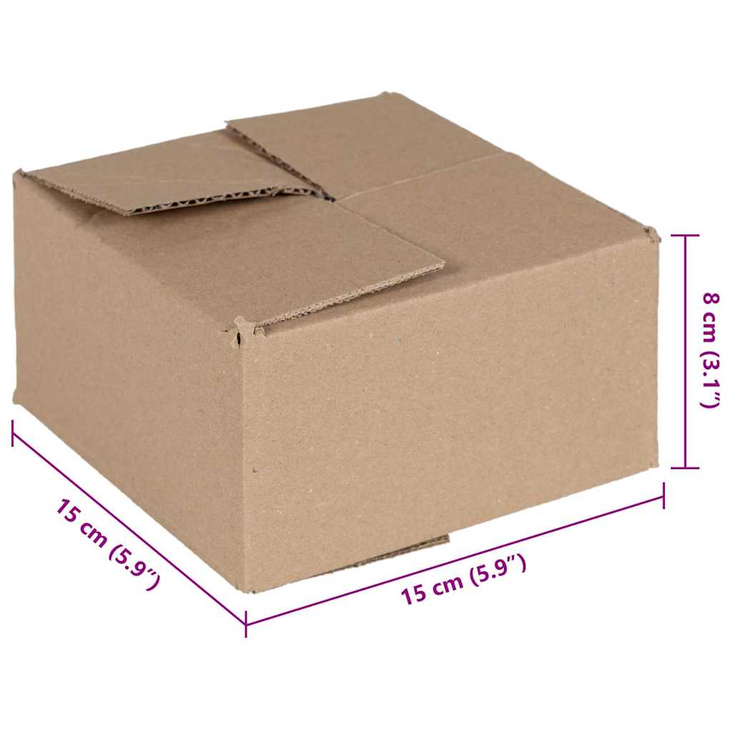 vidaXL Πτυσσόμενο Κουτί 50 pcs Φυσικό 15 x 15 x 8 εκ. Χαρτόνι