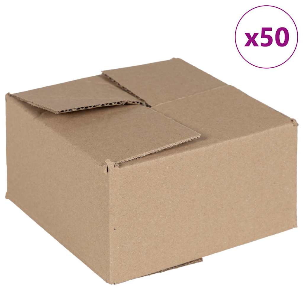 vidaXL Πτυσσόμενο Κουτί 50 pcs Φυσικό 15 x 15 x 8 εκ. Χαρτόνι