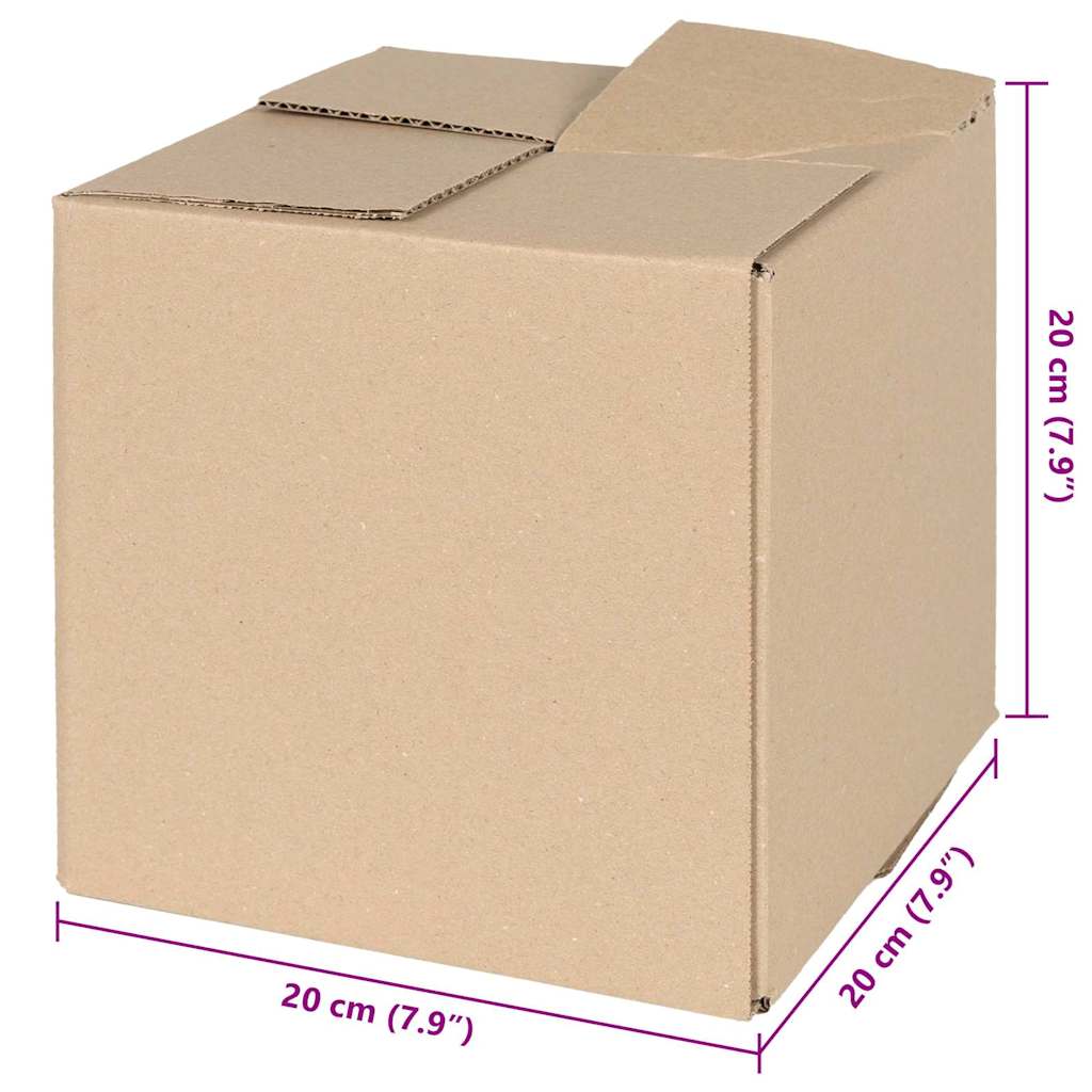 vidaXL Πτυσσόμενο Κουτί 50 pcs Φυσικό 20 x 20 x 20 εκ. Χαρτόνι