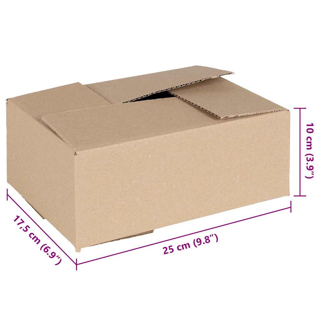 vidaXL Πτυσσόμενο Κουτί 50 pcs Φυσικό 25 x 17,5 x 10 εκ. Χαρτόνι