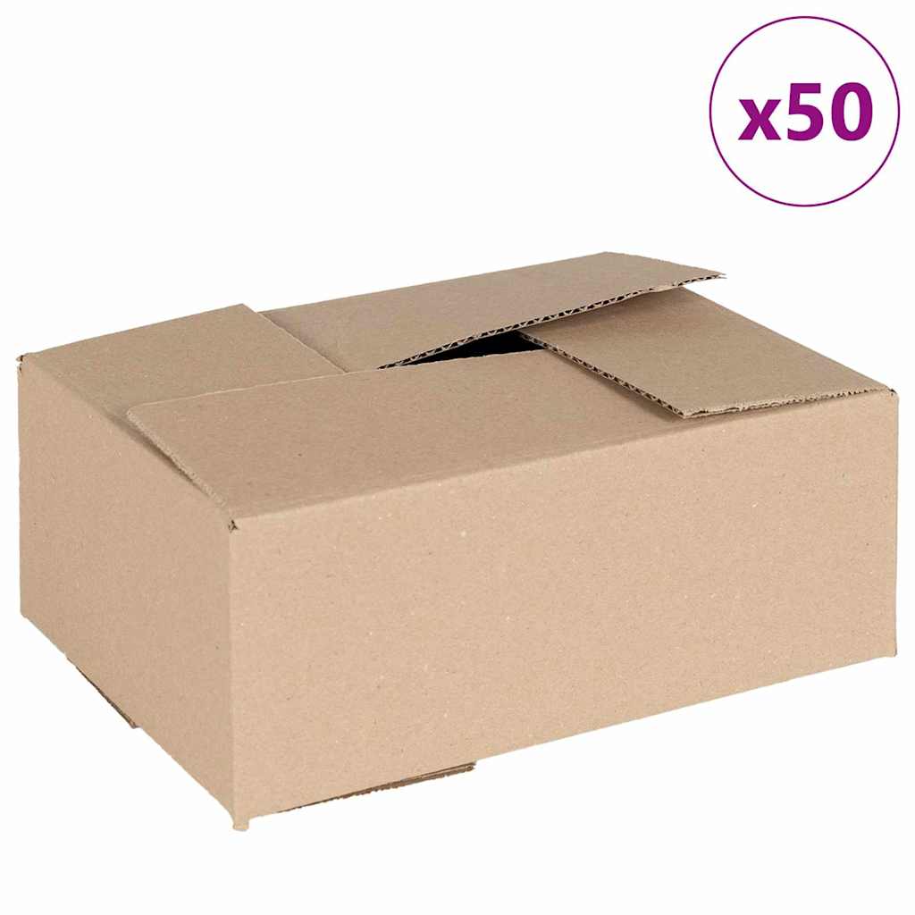 vidaXL Πτυσσόμενο Κουτί 50 pcs Φυσικό 25 x 17,5 x 10 εκ. Χαρτόνι