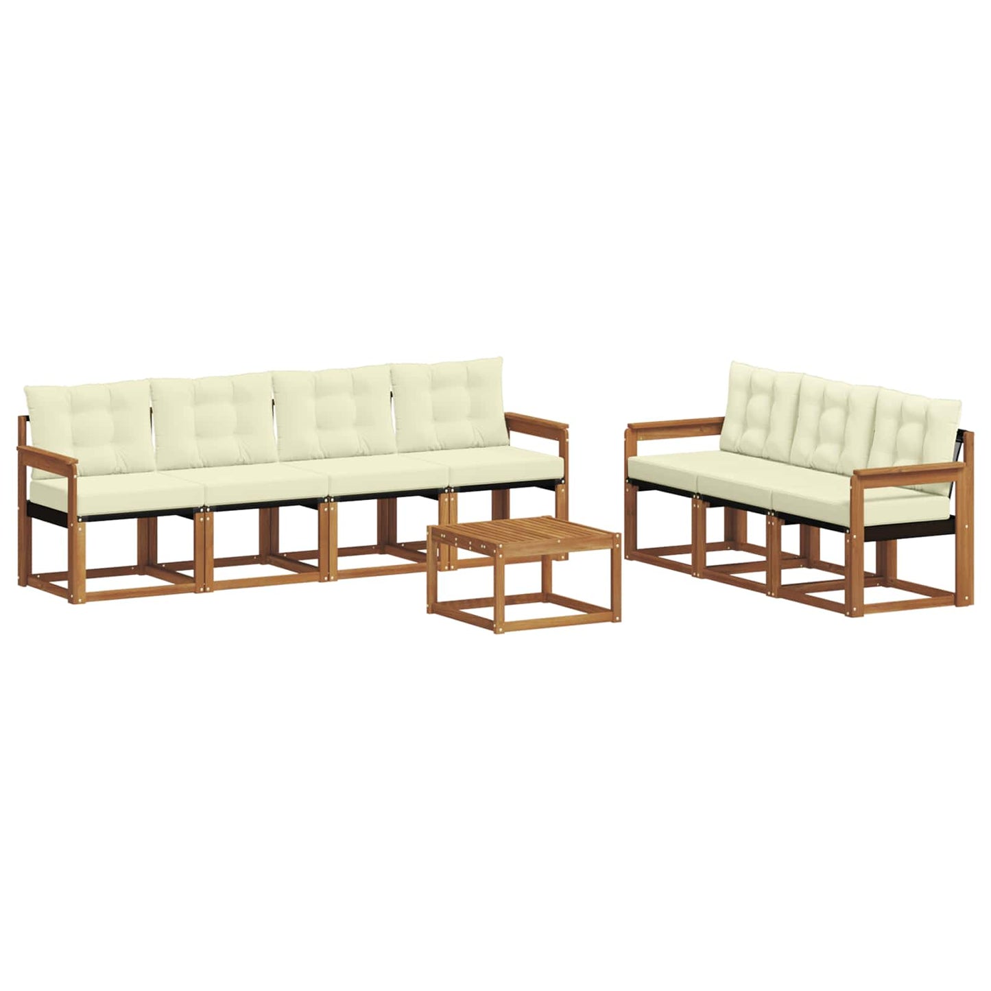 vidaXL Σειρά Καναπέ Εξωτερικού με μαξιλάρι 8 pcs Φυσικό και Κρέμα