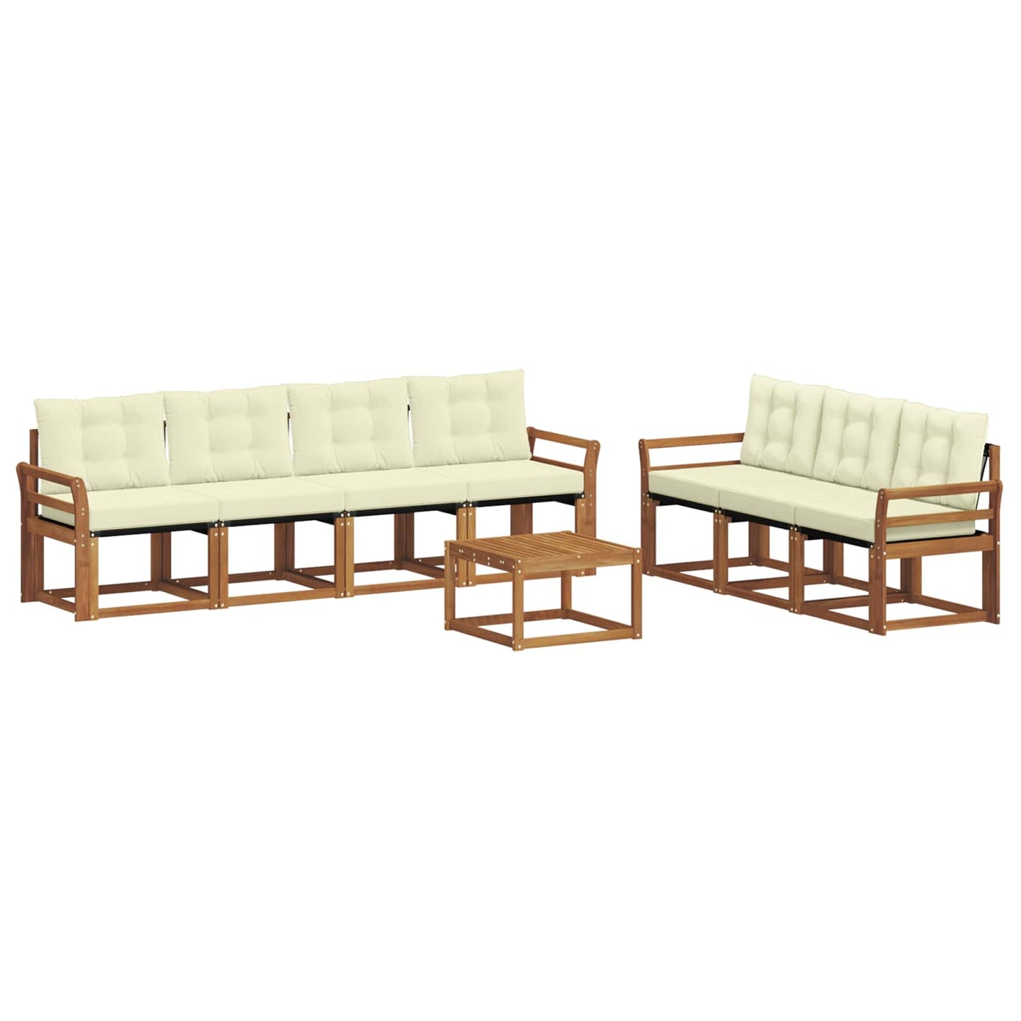 vidaXL Σειρά Καναπέ Εξωτερικού με μαξιλάρι 8 pcs Φυσικό και Κρέμα