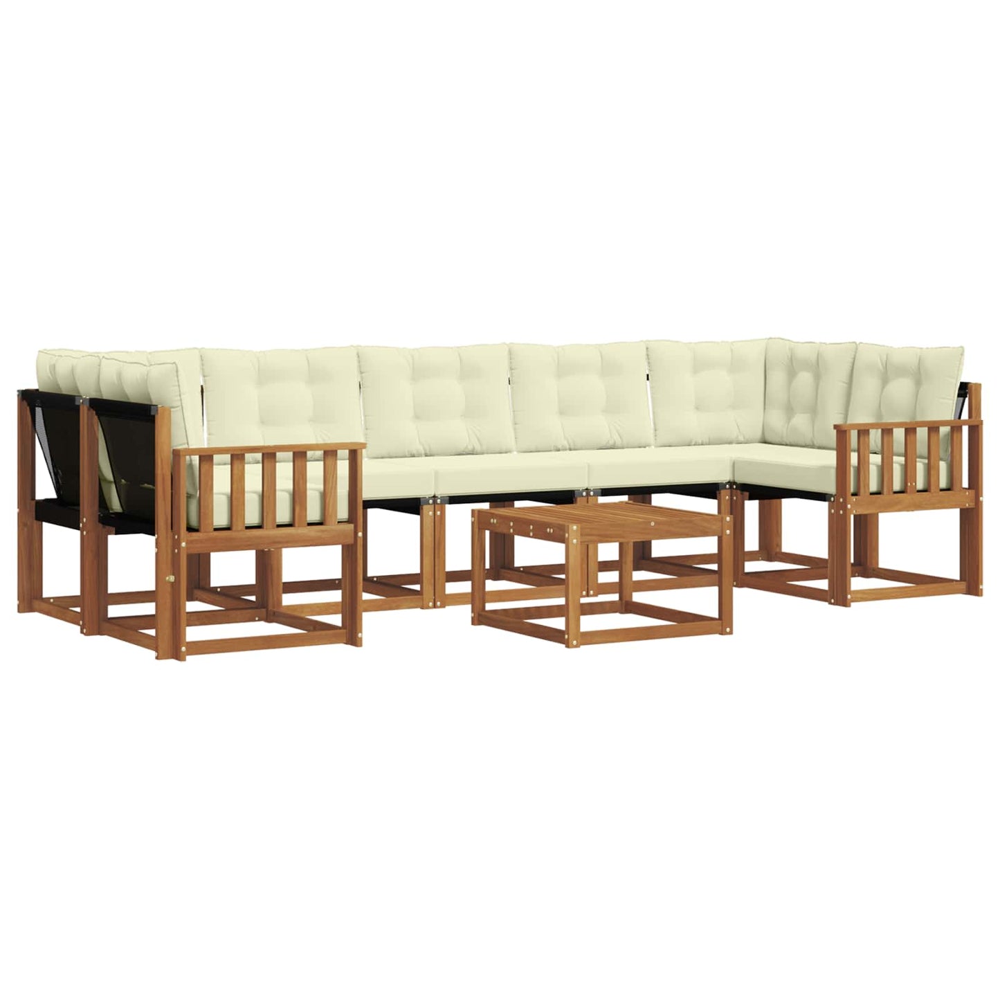 vidaXL Σειρά Καναπέ Εξωτερικού με μαξιλάρι 8 pcs Φυσικό και Κρέμα