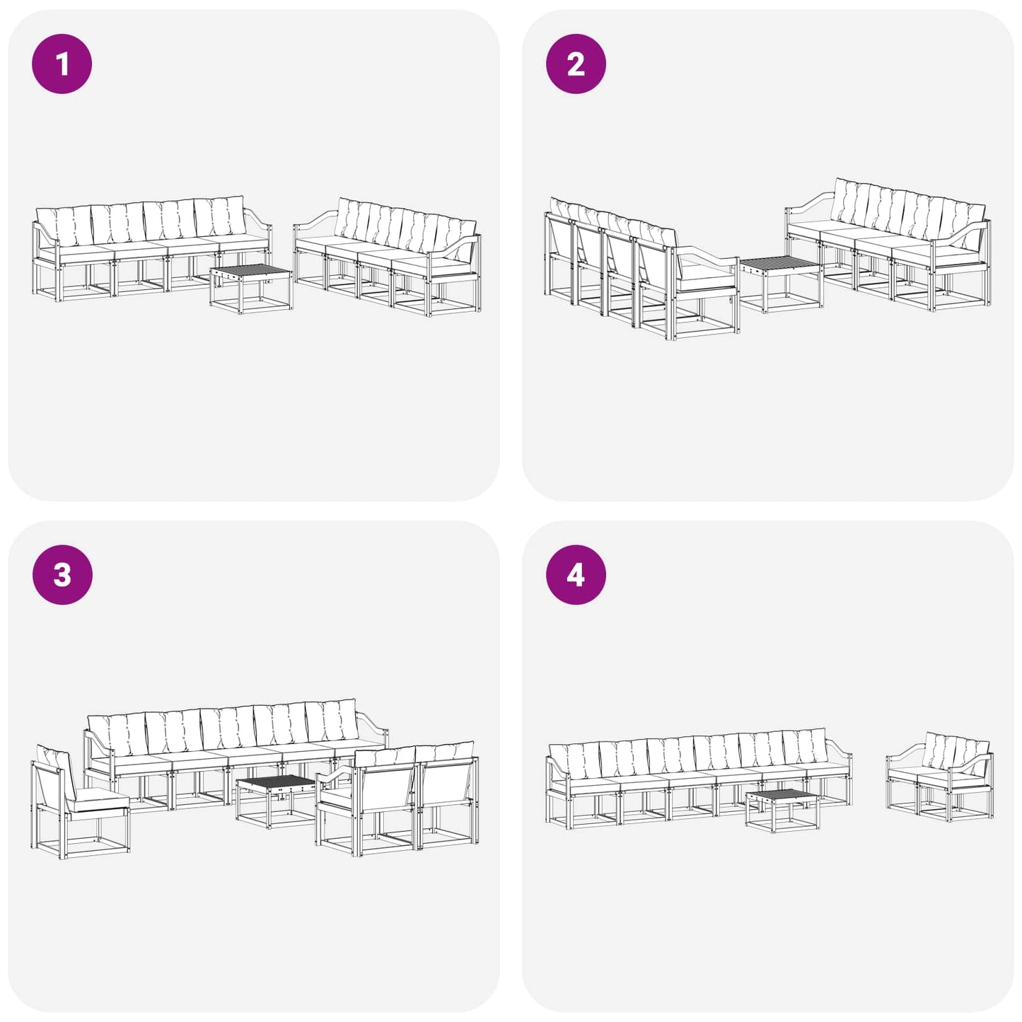 vidaXL Σειρά Καναπέ Εξωτερικού με μαξιλάρι 9 pcs Φυσικό και Μπεζ