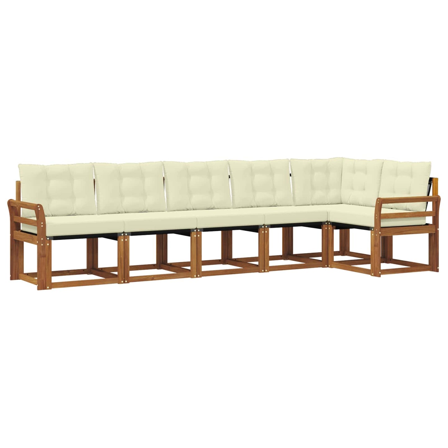 vidaXL Σειρά Καναπέ Εξωτερικού με μαξιλάρι 6 pcs Φυσικό και Κρέμα
