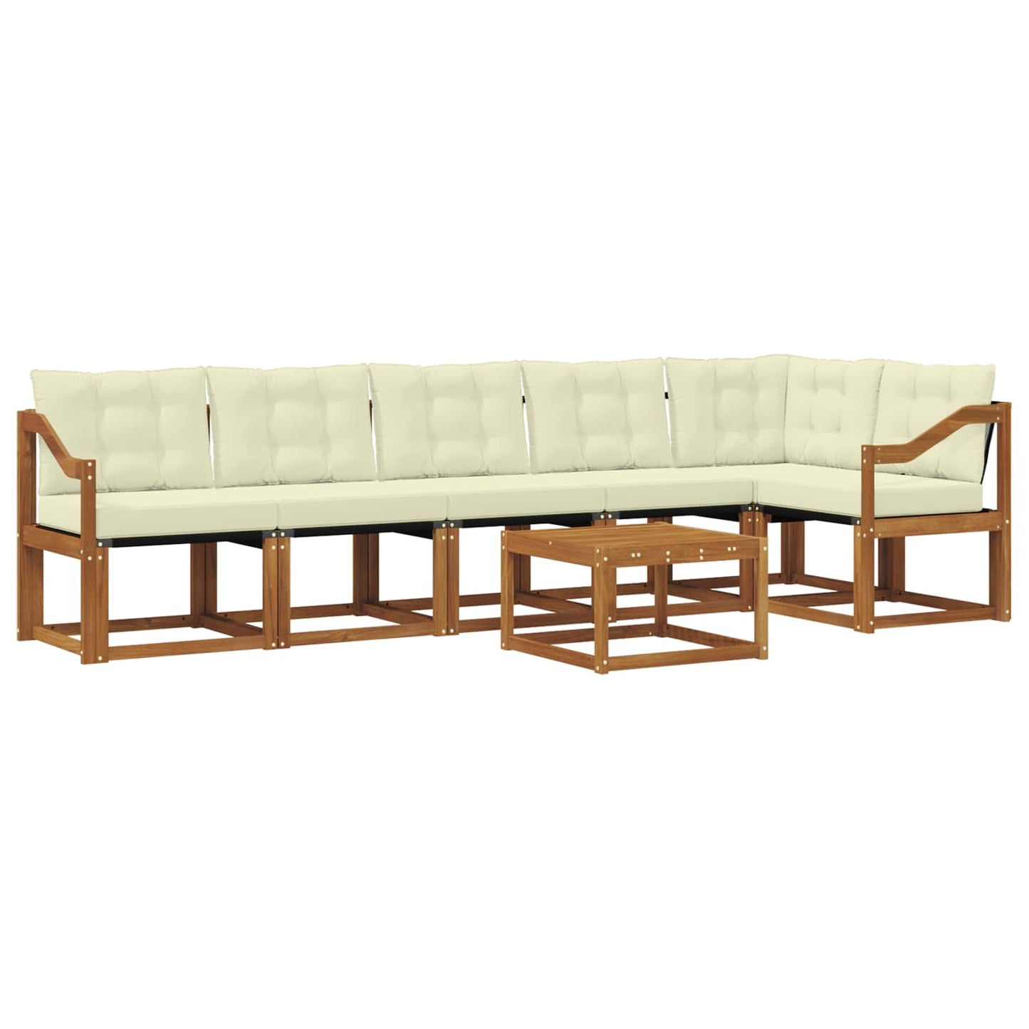 vidaXL Σειρά Καναπέ Εξωτερικού με μαξιλάρι 7 pcs Φυσικό και Κρέμα