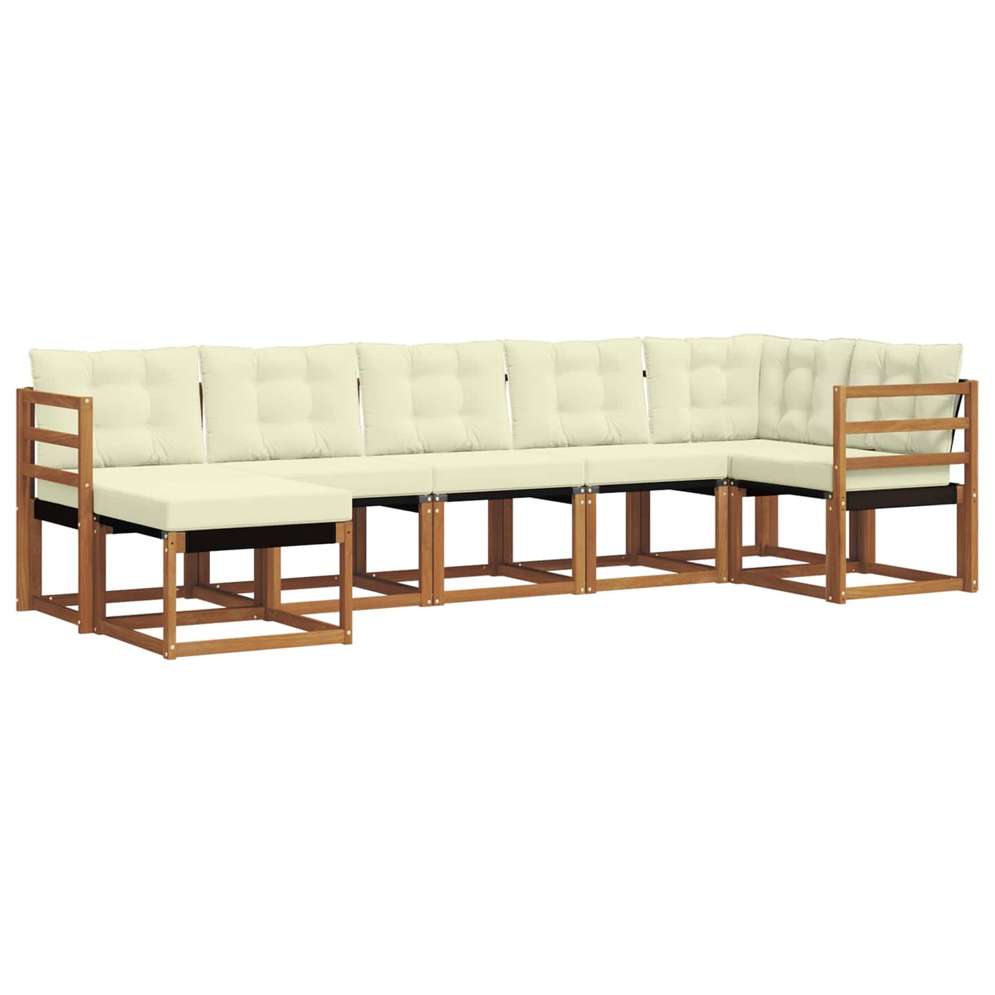 vidaXL Σειρά Καναπέ Εξωτερικού με μαξιλάρι 7 pcs Φυσικό και Κρέμα