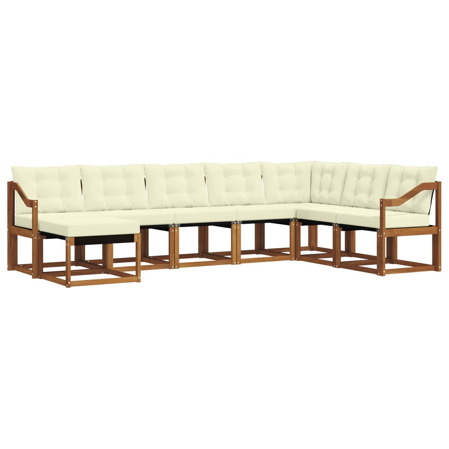 vidaXL Σειρά Καναπέ Εξωτερικού με μαξιλάρι 8 pcs Φυσικό και Κρέμα