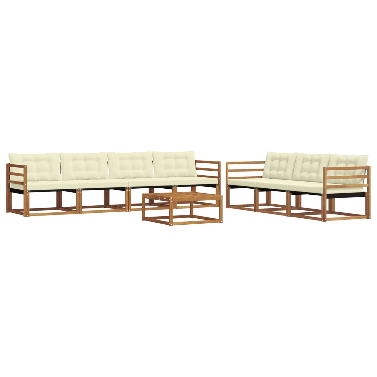 vidaXL Σειρά Καναπέ Εξωτερικού με μαξιλάρι 8 pcs Φυσικό και Κρέμα